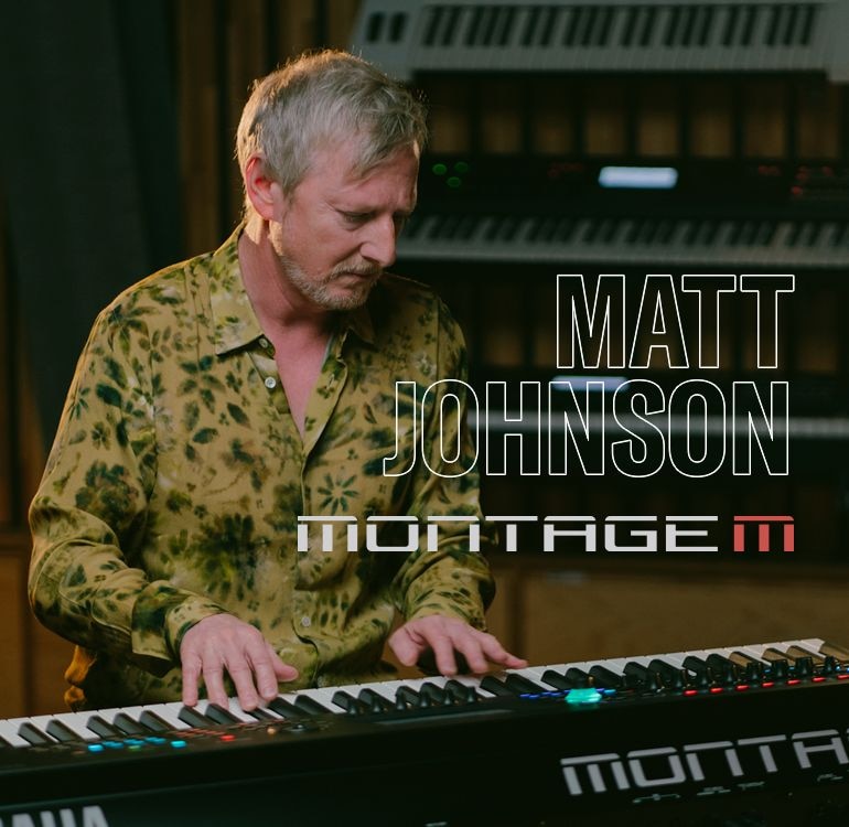 image of artist MATT JOHNSON playing the Yamaha MONTAGE M Synthesizer