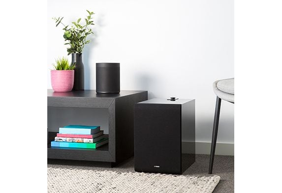 Set of speakers in living room