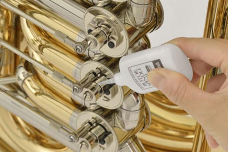 Close-up of Rotary Tuba different valve where Rotor spindle oil can apply