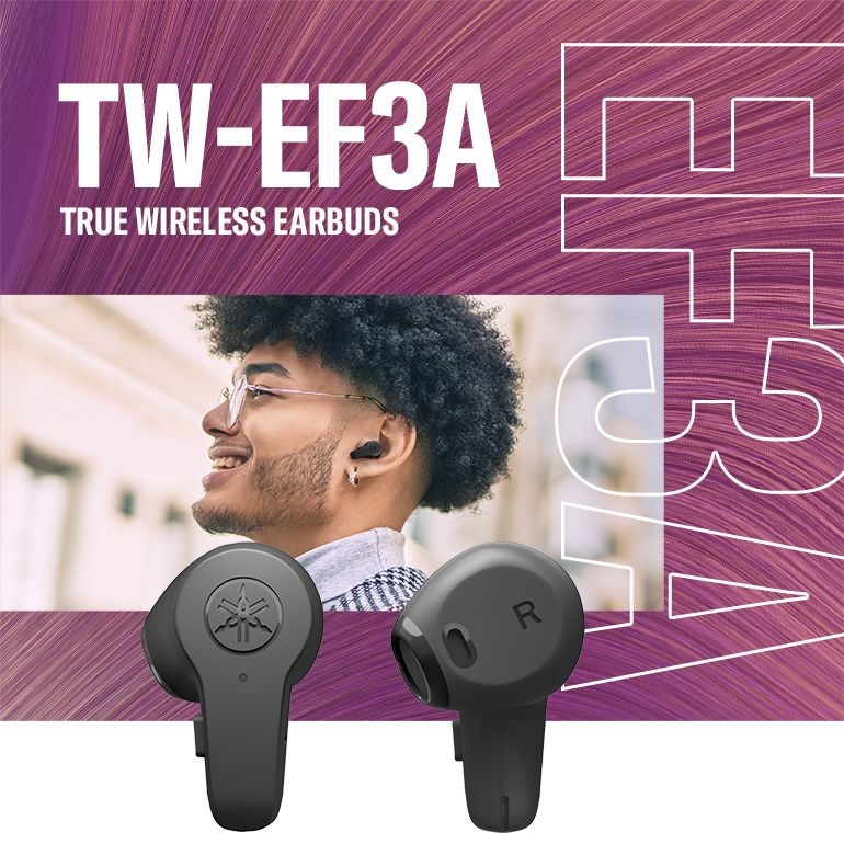 header banner showing yamaha TW-EF3A Black True Wireless Earbuds 