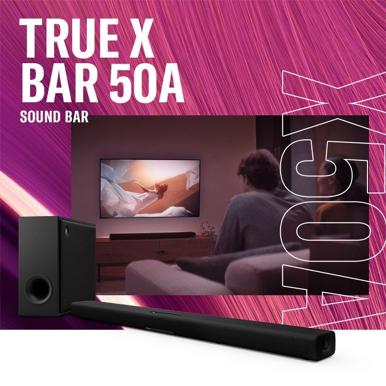 Yamaha TRUE X BAR 50A Dolby Atmos® Sound bar with wireless subwoofer header - mobile