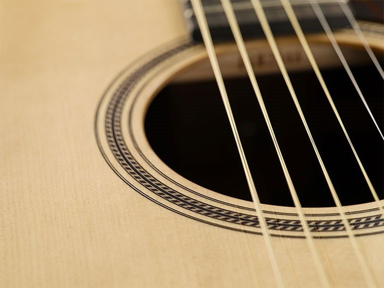 Close-up of soundhole wooden inlay