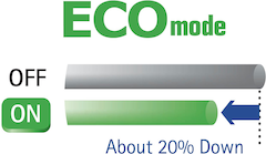 ECO mode Lowers Power Consumption