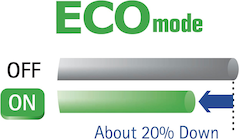 ECO mode lowers power consumption by 20%*