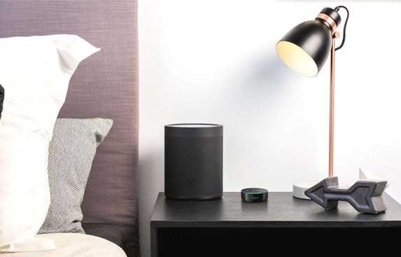 Bluetooth Speaker with Alexa in bedroom