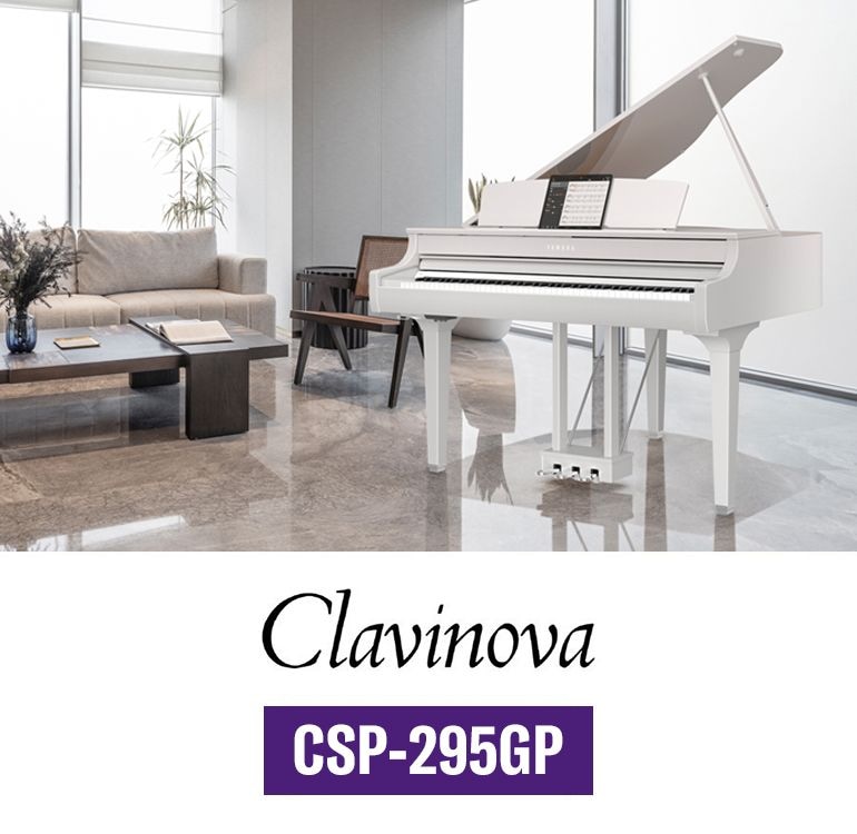 Lifestyle image of white Yamaha Clavinova CSP-295GP Digital Piano