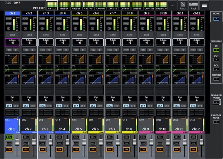 Overview on the Bay L/C screen (DM7 series)