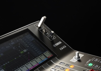 Close-up view of Yamaha Digital Mixing Console DM3 for multiple ways to record