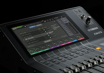 Close-up view of Yamaha Digital Mixing Console DM3: Scene Presets for your applications