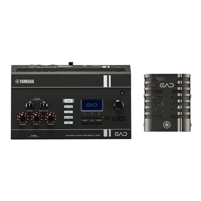 Yamaha EAD20 electronic acoustic drum module and sensor unit designed to capture and enhance acoustic drum performances.