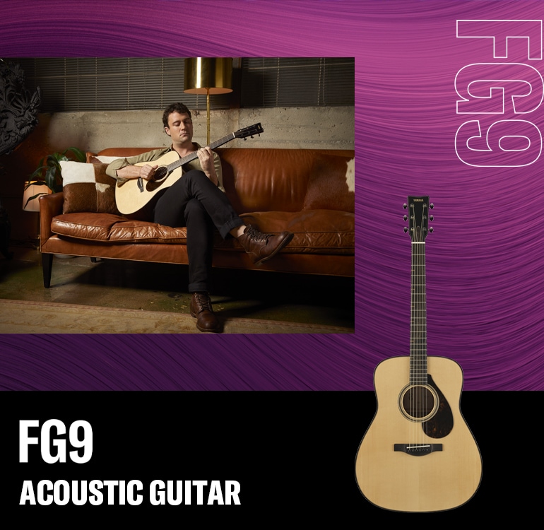 Musicians sitting & playing FG9 Acoustic Guitar