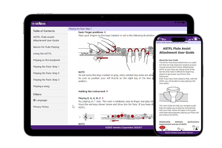 Online user guide to help you start practicing your instrument right away