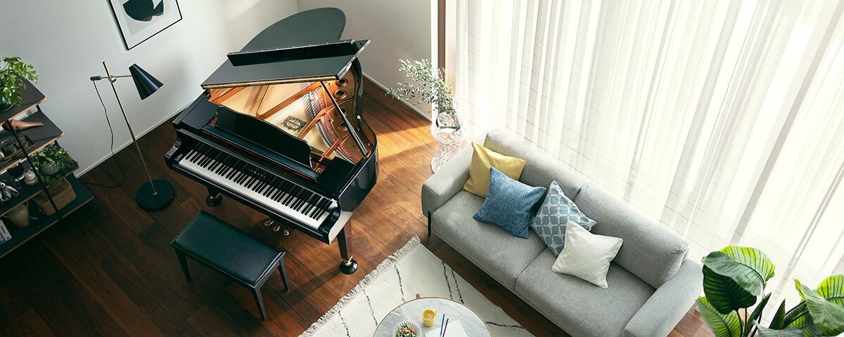 Lifestyle top shot photo of GC series, Grand piano