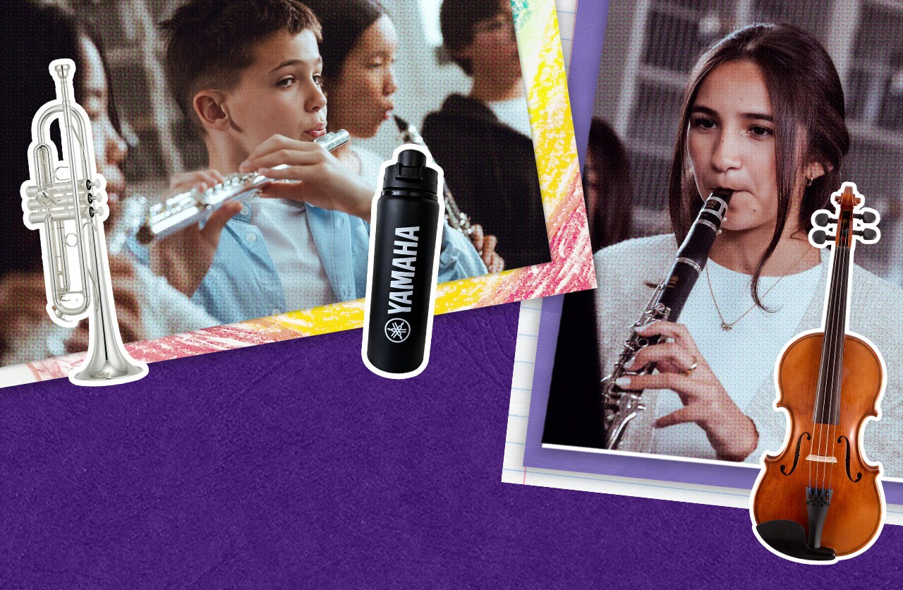 a boy is playing yamaha flute and girl playing yamaha flute