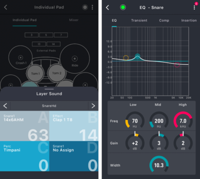 Layer sound screem, Parametric EQ screen