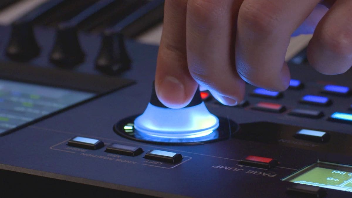 close up view of fingers using Polyphonic Aftertouch synth control