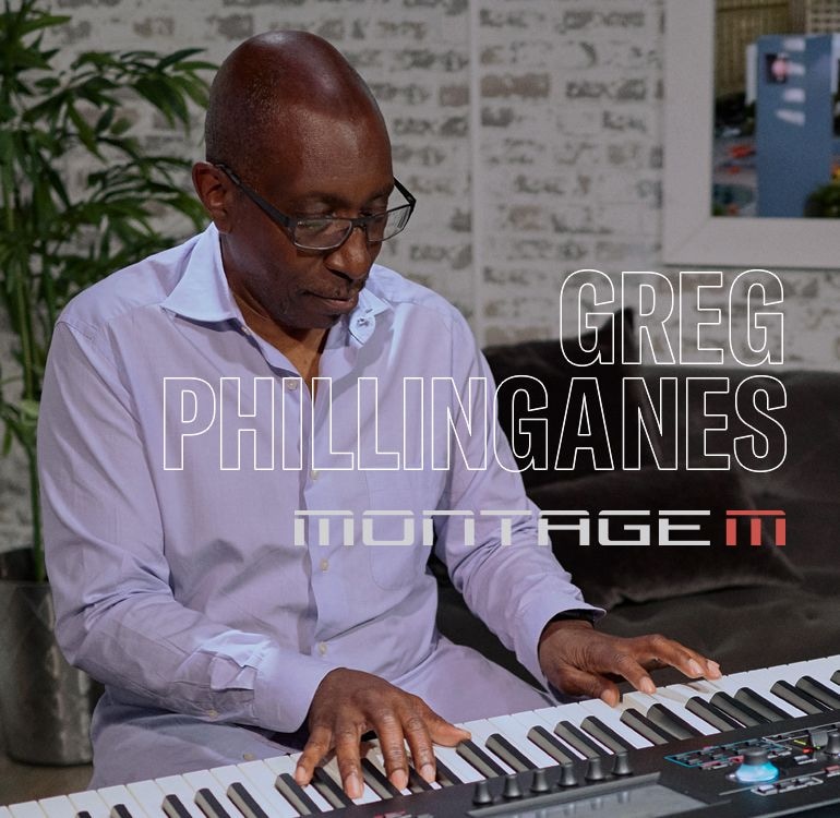 image of artist GREG PHILLINGGANES playing the Yamaha MONTAGE M Synthesizer