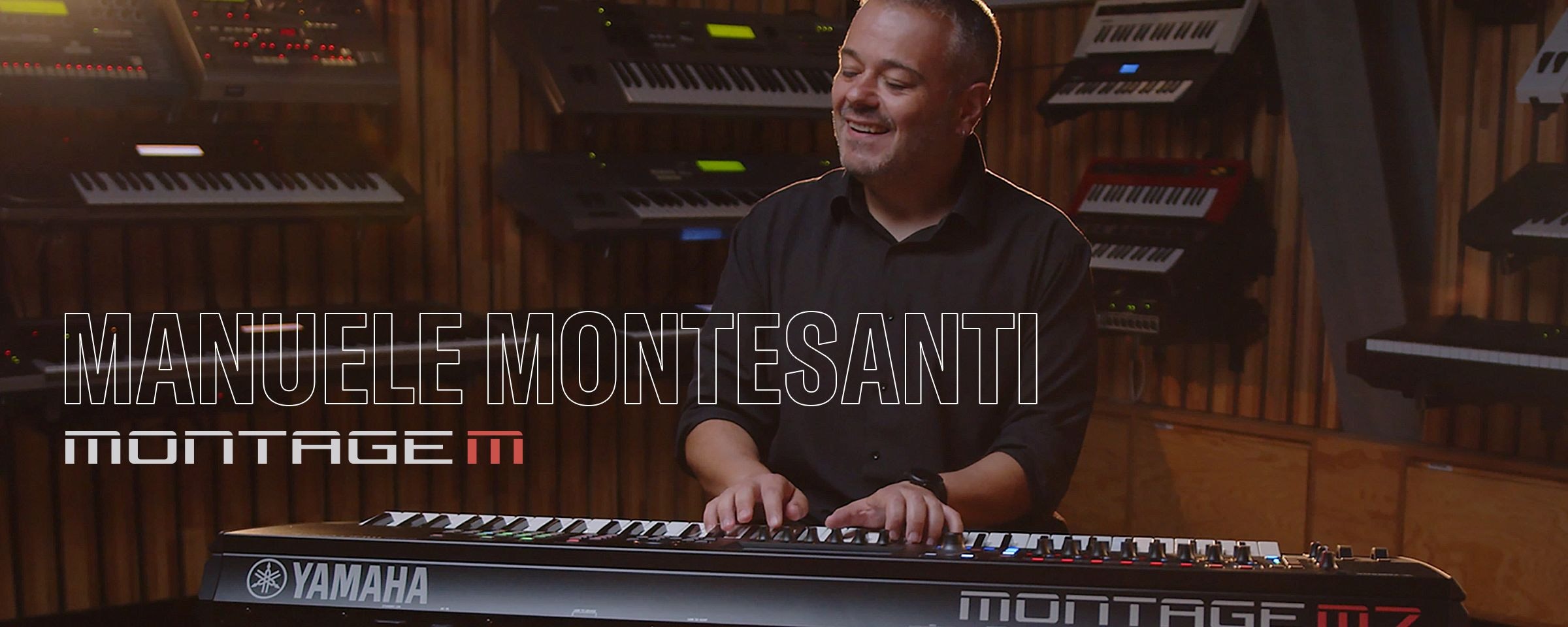 image of artist MANUELE MONTESANTI playing the Yamaha MONTAGE M Synthesizer