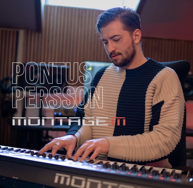 image of artist PONTUS PERSSON playing the Yamaha MONTAGE M Synthesizer
