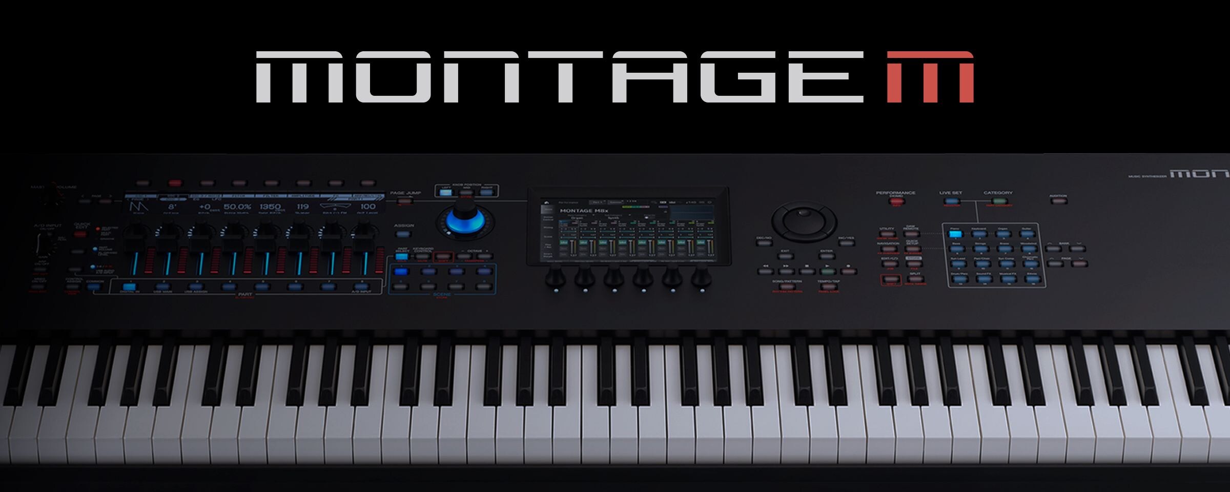 image showing front view of Yamaha MONTAGE M Synthesizer #1