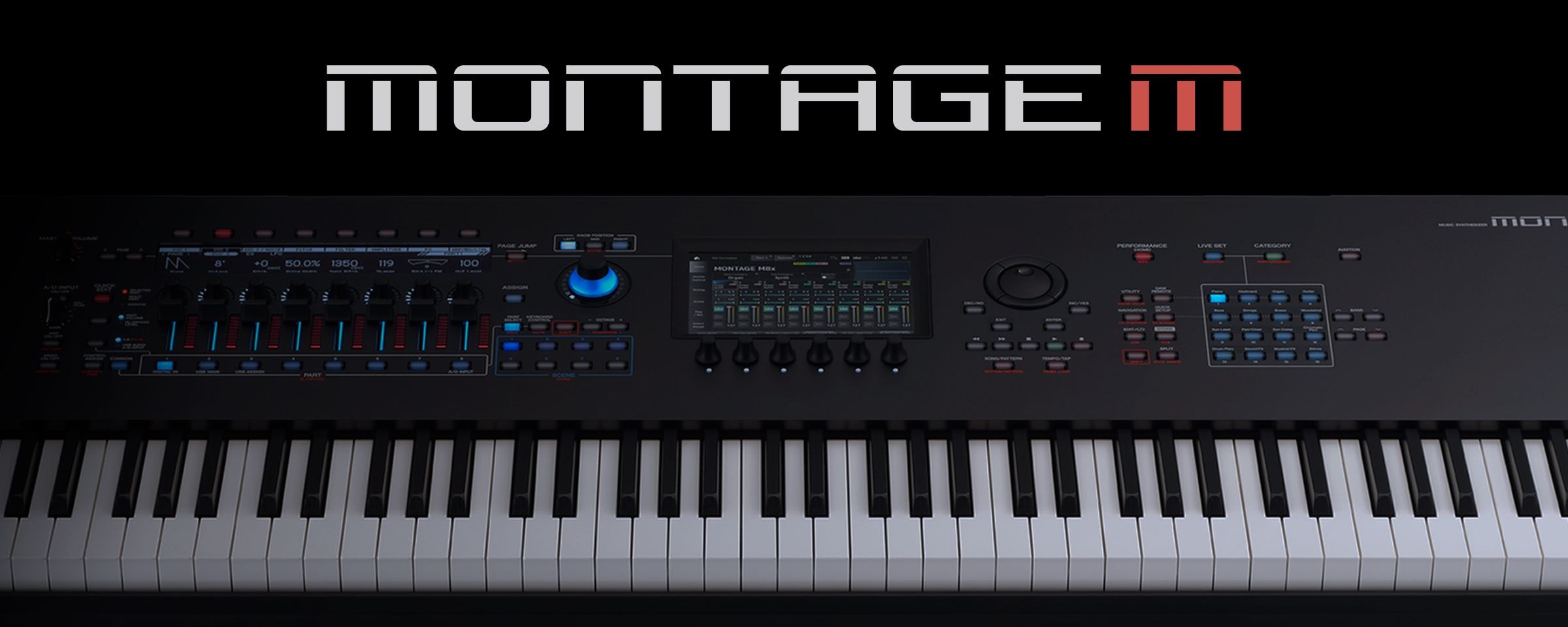 image showing front view of Yamaha MONTAGE M Synthesizer