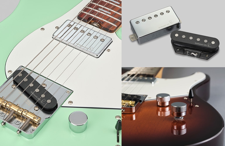 Pacifica SC Standard Plus拾音器和音色旋鈕的特寫照片