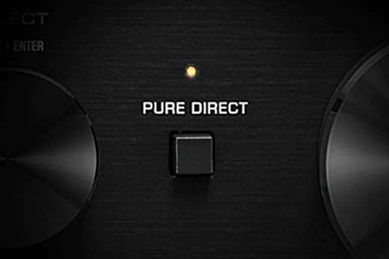 Closeup of Pure Direct button.
