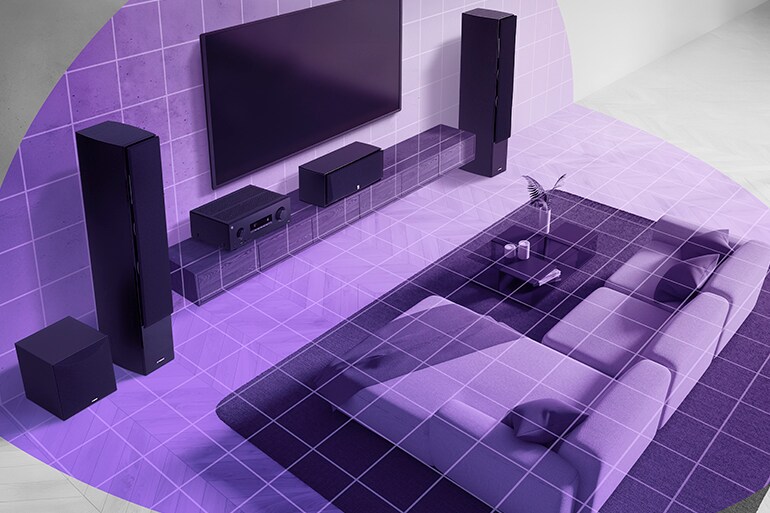 An angled overhead view of a room.