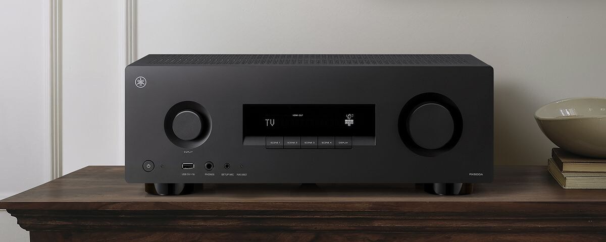 The RX500A placed on a brown shelf.