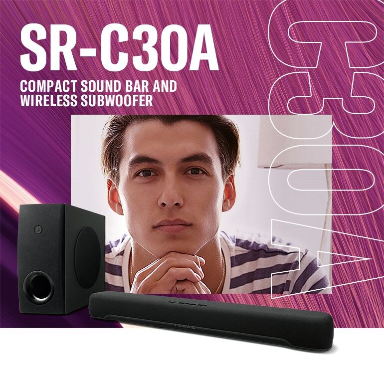 Subwoofer Yamaha Bar USA Wireless & Compact Sound SR-C30A -