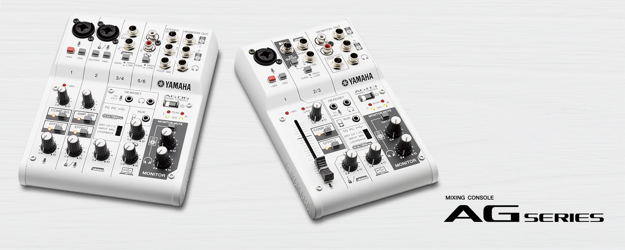 AG06 AG03 Overview Interfaces (FireWire/USB) Synthesizers  Music  Production Tools Products Yamaha USA