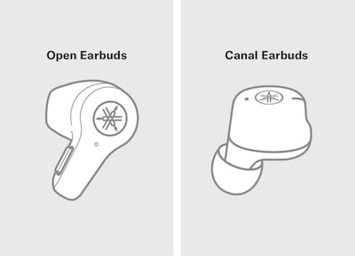 Comparison of an open and canal earbud.