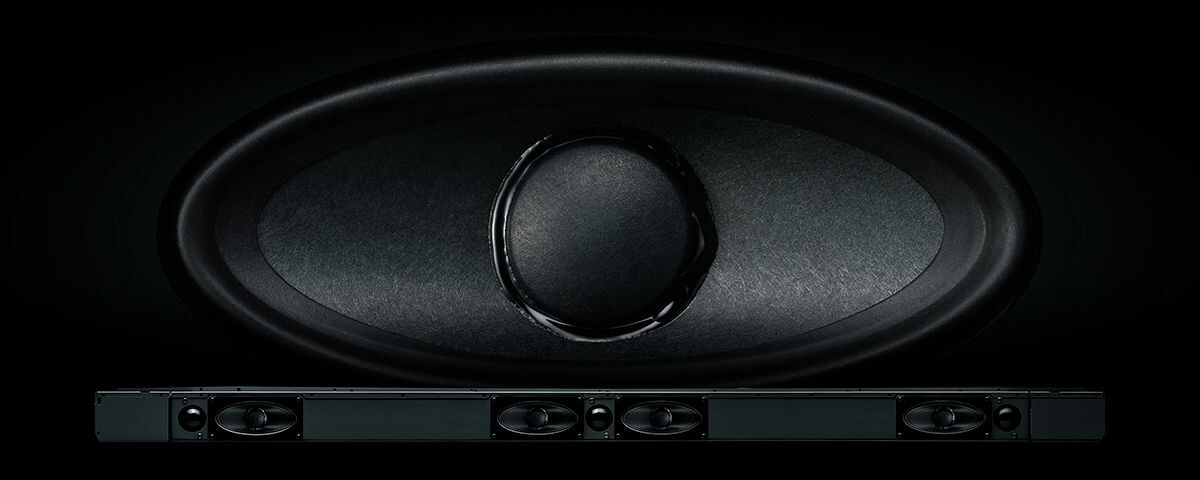 Custom eye-shaped oval speakers