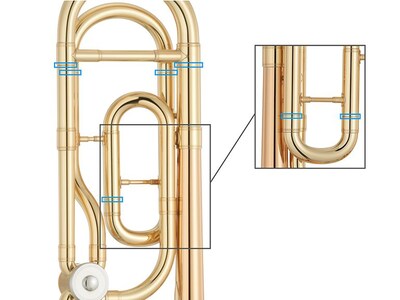 Main and F Tuning Slide Reinforcement Rings Removed