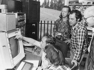 Stanford University researchers testing an FM tone generator