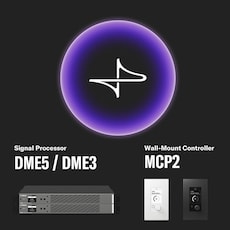 Commercial Installation Solutions Ecosystem with Signal Processors DME5 / DME3, Wall-Mount Controller MCP2