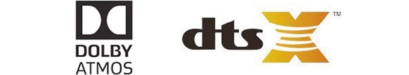 Dolby Atmos and DTS:X Logos
