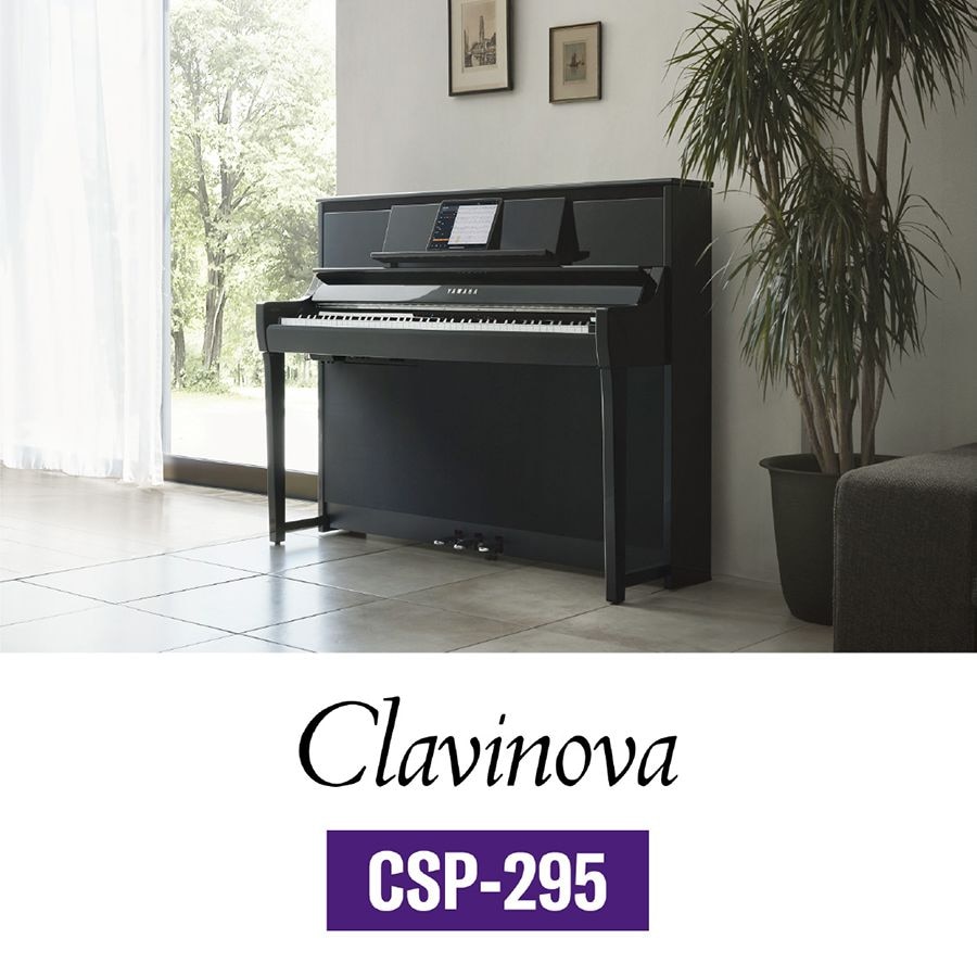 Lifestyle image of polished ebony Yamaha Clavinova CSP-295 Digital Piano