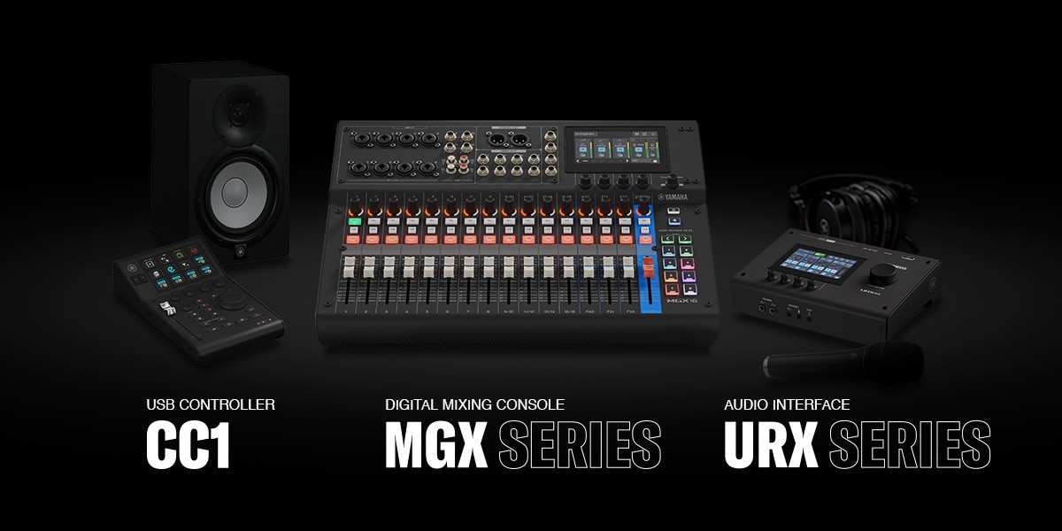 MGX Digital Mixer Series, URX Series Audio Interface, and CC1 USB Controller banner