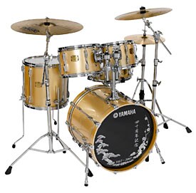 Gold Yamaha drum kit