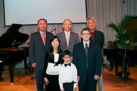 Junior Original Composers and Yamaha executives with President Ito, Yamaha Corporation