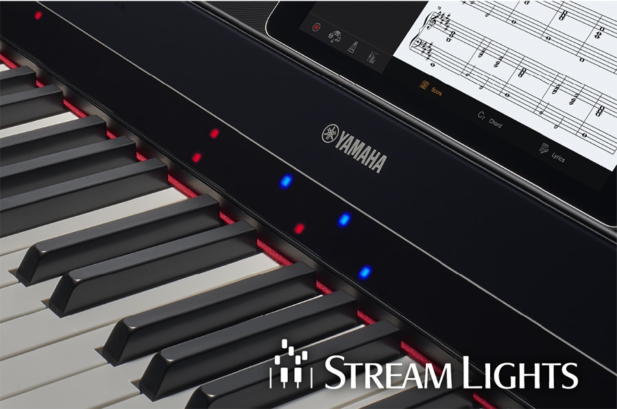 The Yamaha P-S500 Portable Digital Smart Piano Stream Lights