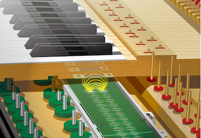 image showing sensor system inside transacoustic piano