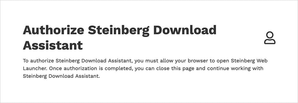Authorize Steinberg Download Assistant.