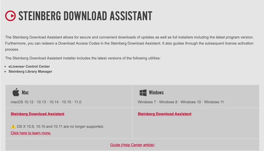 Steinberg Download Assistant