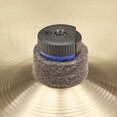 Quick-release nut and washer attached to cymbal