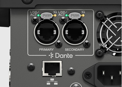 Dante and control network ports on the RUio1608SB-D