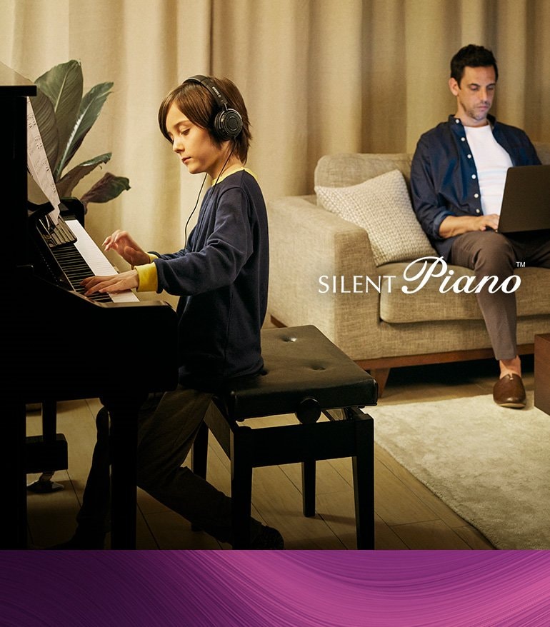 Boy playing Silent Piano - Header Banner - Mobile