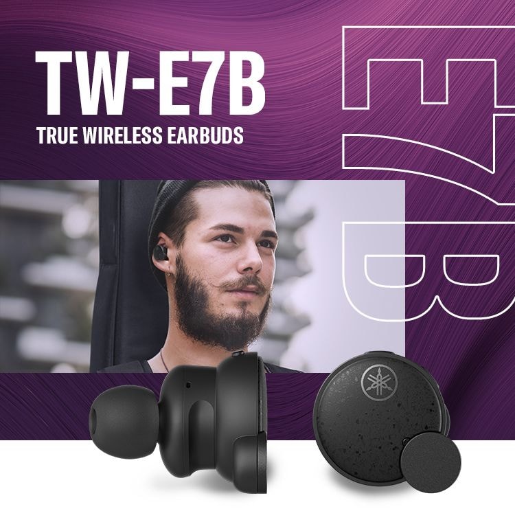 Yamaha TW-E7B True Wireless Earbuds Header Image - Mobile