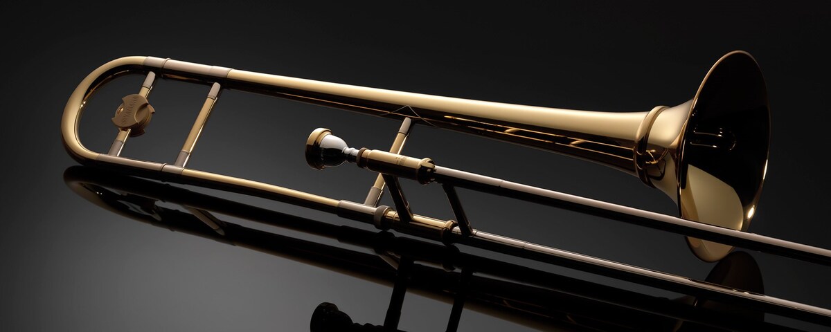 Angeled view of Yamaha YSL-893DNL Custom Tenor Trombones